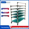 Mobile Lean Tube Cart with Wheels - Compact Flow Rack Trolley