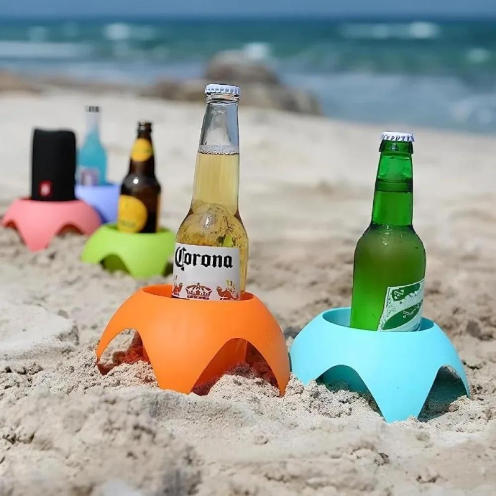 Drink Beach Cup Holder Sand Coasters Beach Vacation Essentials Accessories Beach Trip Sand Cup Holders For Women Adults Family