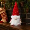 Festive Room Accessories Christmas Faceless Gnome Doll with LED Light Glowing Sequined Hat Indoor Winter Party Supplies Plush Figurine Nordic