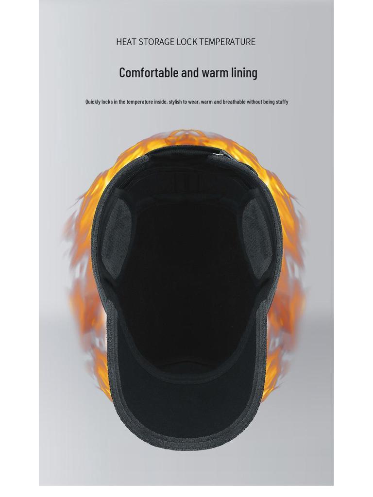 Thickened Windproof Duckbill Cap: Warm Earmuff Baseball Hat for Middle-Aged & Elderly - Ideal for Autumn & Winter Outdoors