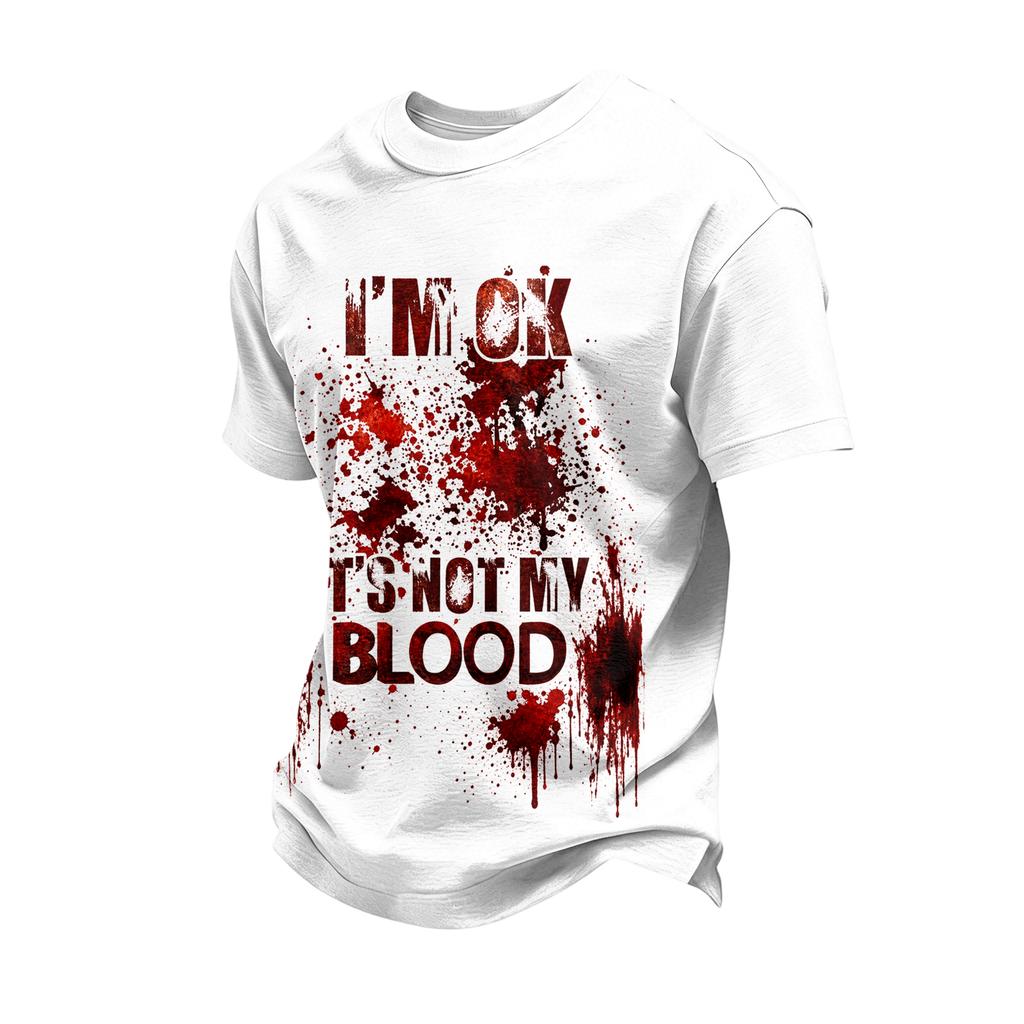Men's Short Sleeve Halloween Print T-Shirt Casual Fashion Top