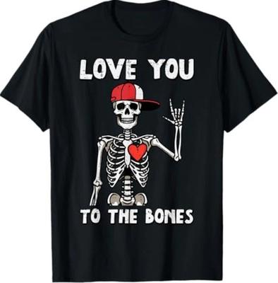 Valentines Day Skeleton Love You Rocker Men T-Shirt