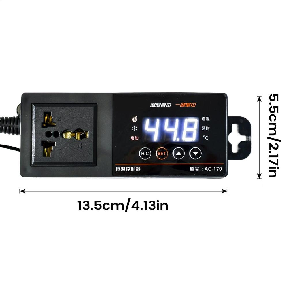 Reptilien Temperaturregler LED-Anzeige Digital Haustierbedarf mit Saugnapf Thermostat Steckdose für Pflanzen Terrarium