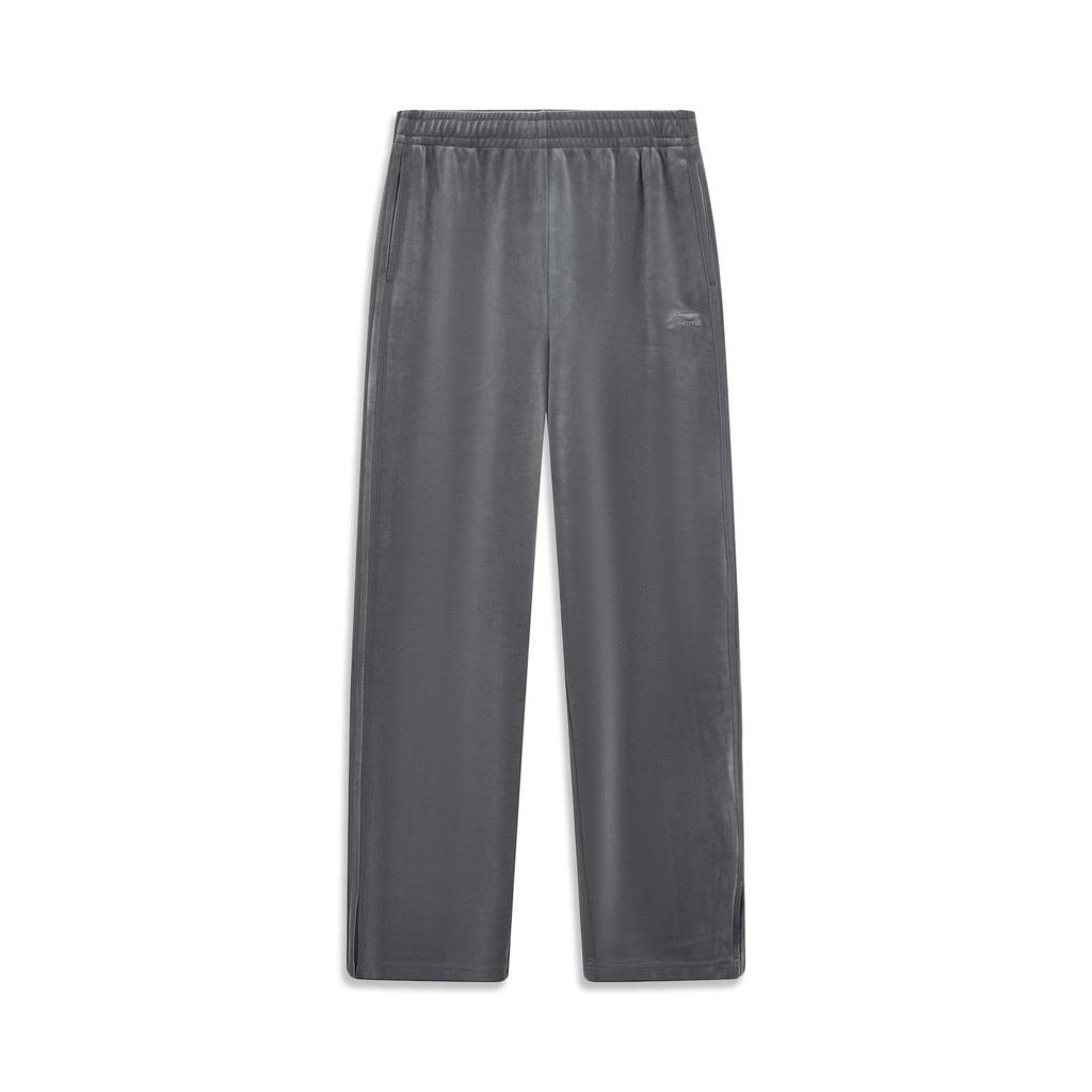 Li-Ning Women's Sportswear Series Mid-Rise Straight Leg Track Pants Asphalt Gray AKLV954-5
