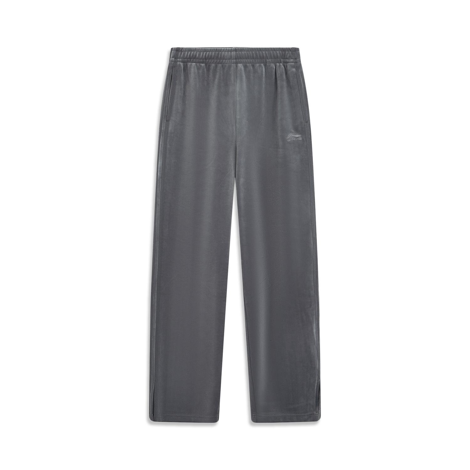 Li-Ning Women s Sportswear Series Mid-Rise Straight Leg Track Pants Asphalt Gray AKLV954-5 XS