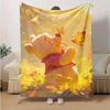 1pc Winnie the Pooh Butterflies Home Decor Blanket, Soft Throw for Couch, Bed, Travel, Camping, Car, Beach, Office Nap, Perfect Gift IdeaA087