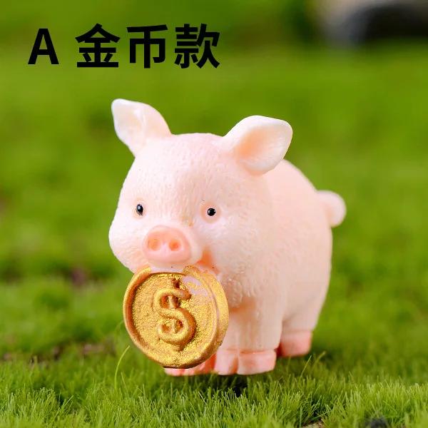 Mini Pig Family Statue Resin Decoration Mini Animal Model Novelty Garden Home Decor