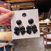 jewelry fashion Black Bowknot Cube Crystal Earring Square bow Earrings for Women Pretty gift