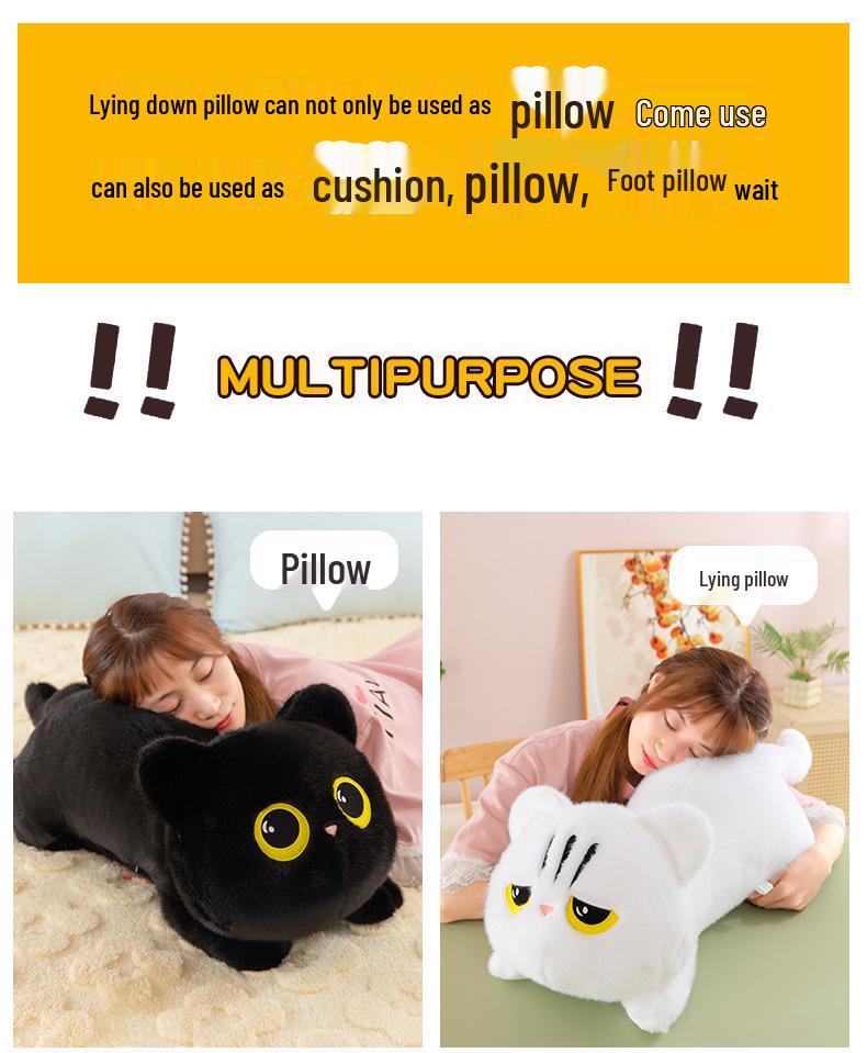 Cross-Border Long Cat Plush Pillow - Cute Cat Toy Backrest and Gift