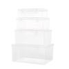Transparent Rectangular Plastic Storage Box for Hardware and Jewelry Components