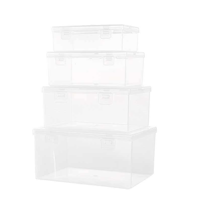 Transparent Rectangular Plastic Storage Box for Hardware and Jewelry Components