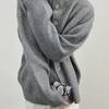 Men's Thickened Turtleneck Sweater with Button Decoration - Loose Fit Cardigan