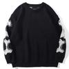 Maglione Pullover Autunnale Invernale da Uomo Largo a Girocollo a Maniche Lunghe Jacquard Scheletro
