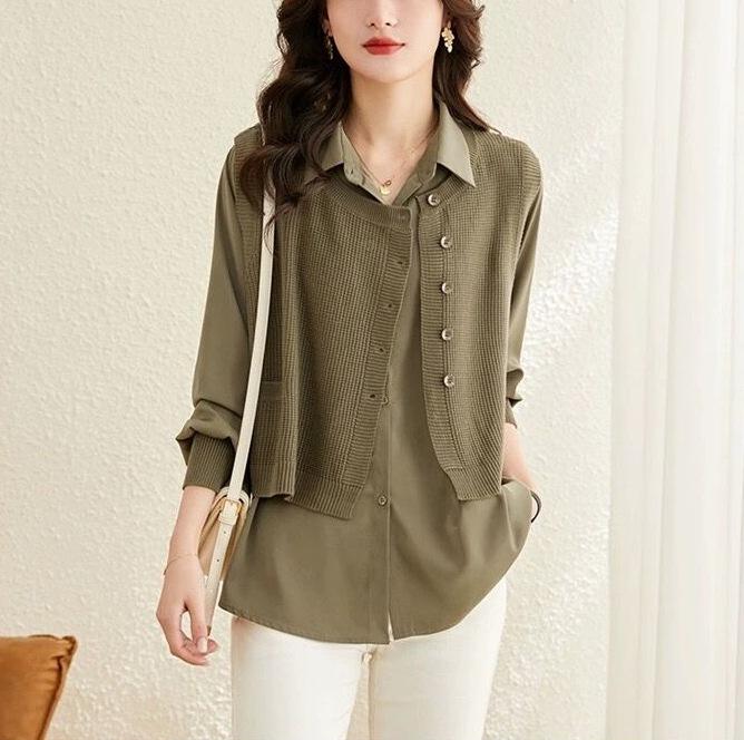 Women's Spring Temperament Elegant Knitwear Long Sleeve Loose Casual Top