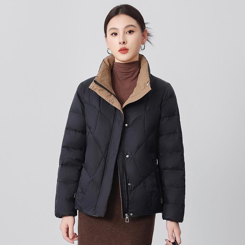Short Down Jacket for Women Winter Middle Aged and Elderly Mom's White Duck Down Coat