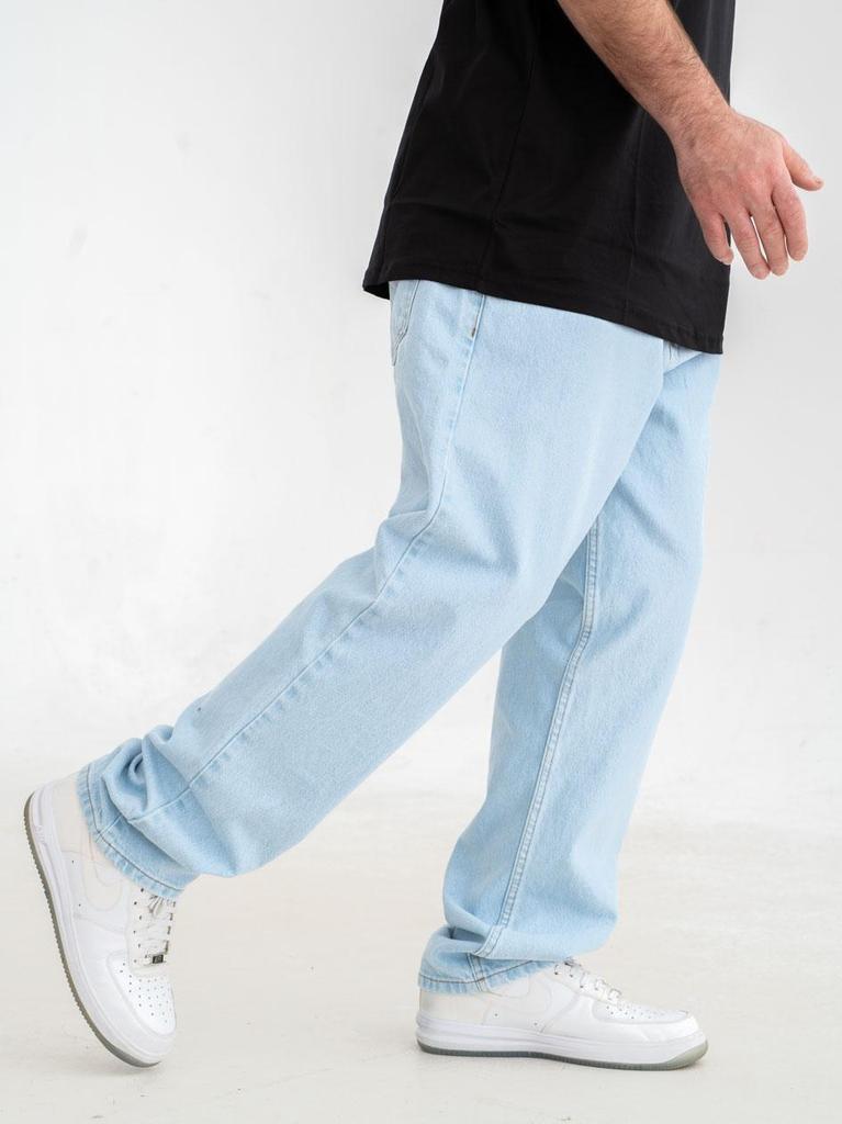 Jigga Wear Crown Men's Light Blue Baggy Jeans 2XL