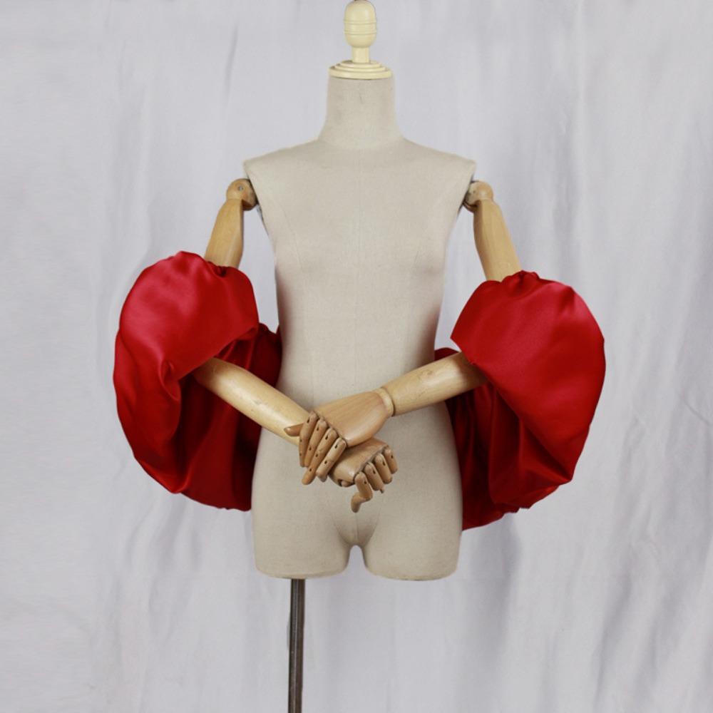 Ruffles Dress Gloves Shawl 110cm Arm Warmer DIY Hand Sleeves Dress Accessories красный