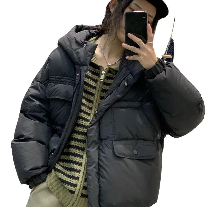Short down jacket women's 2024 new winter women's clothing Korean version fashion duck down hooded warm jacket