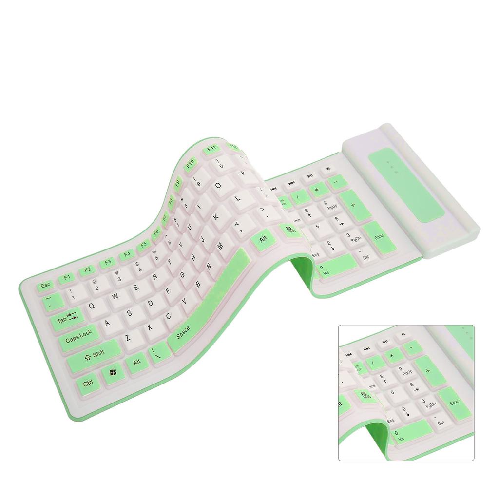 Silicone Keyboard 107 Keys 2.4G Wireless USB Foldable Waterproof Dustproof Two Colors Silent Keyboard for PC Laptop