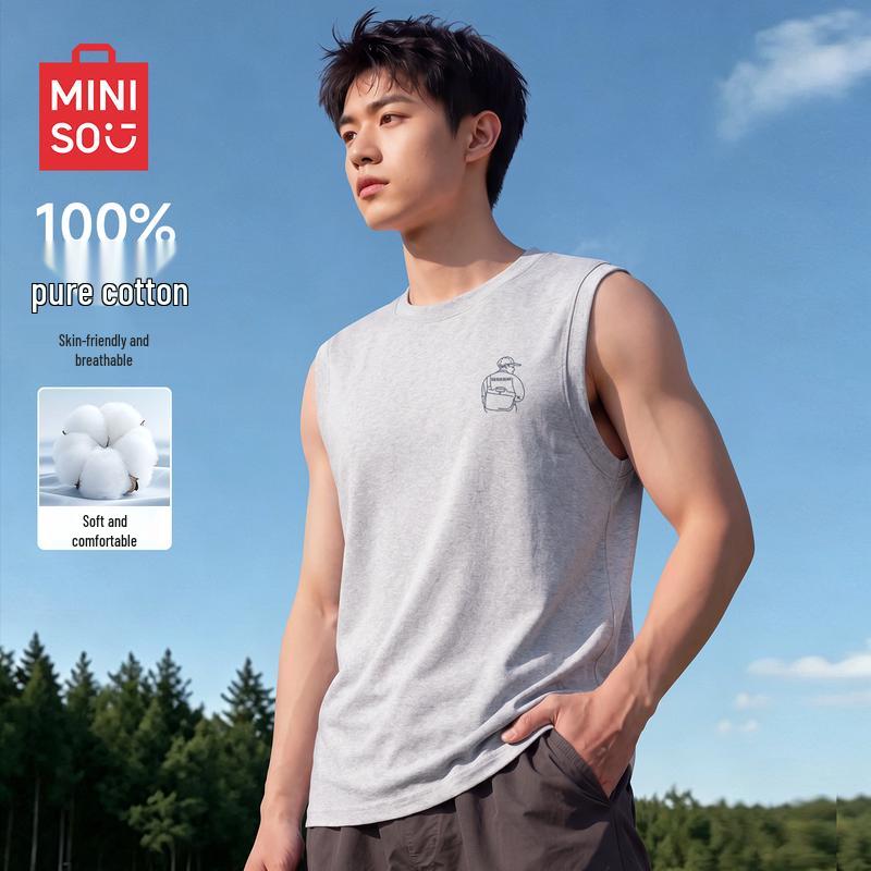 MINISO Men s Japanese Style Graphic Tank Top L