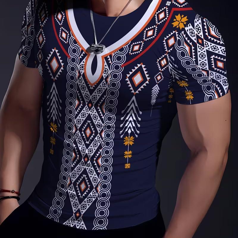

3D printed T-shirt, casual and fashionable short-sleeved, breathable and comfortable top XL