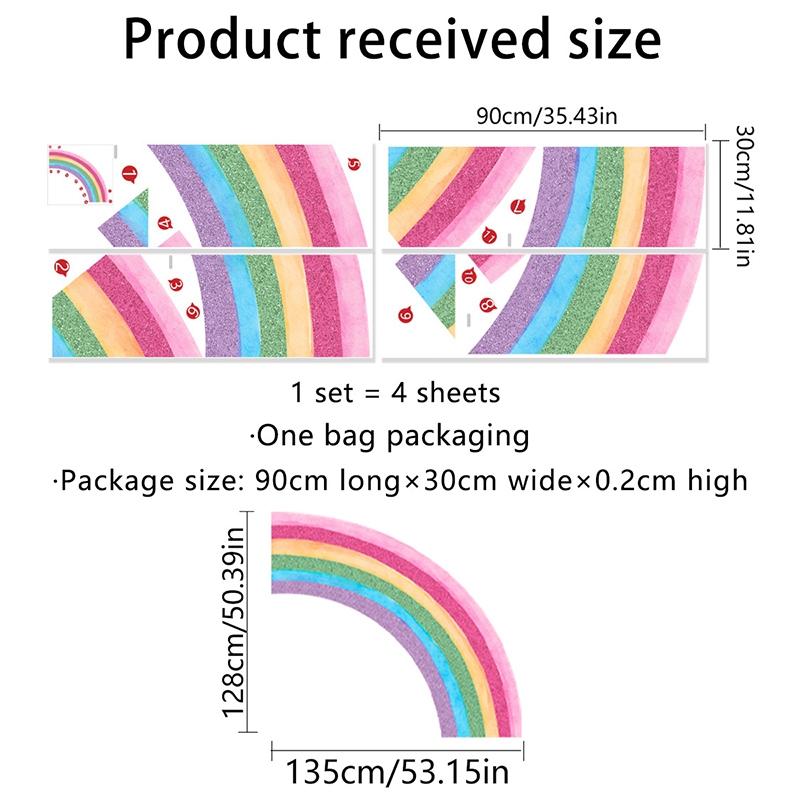 

Большие радужные настенные наклейки для детских комнат, настенные радужные наклейки, пастельные бохо-съемные настенные наклейки, декор для игровой комнаты