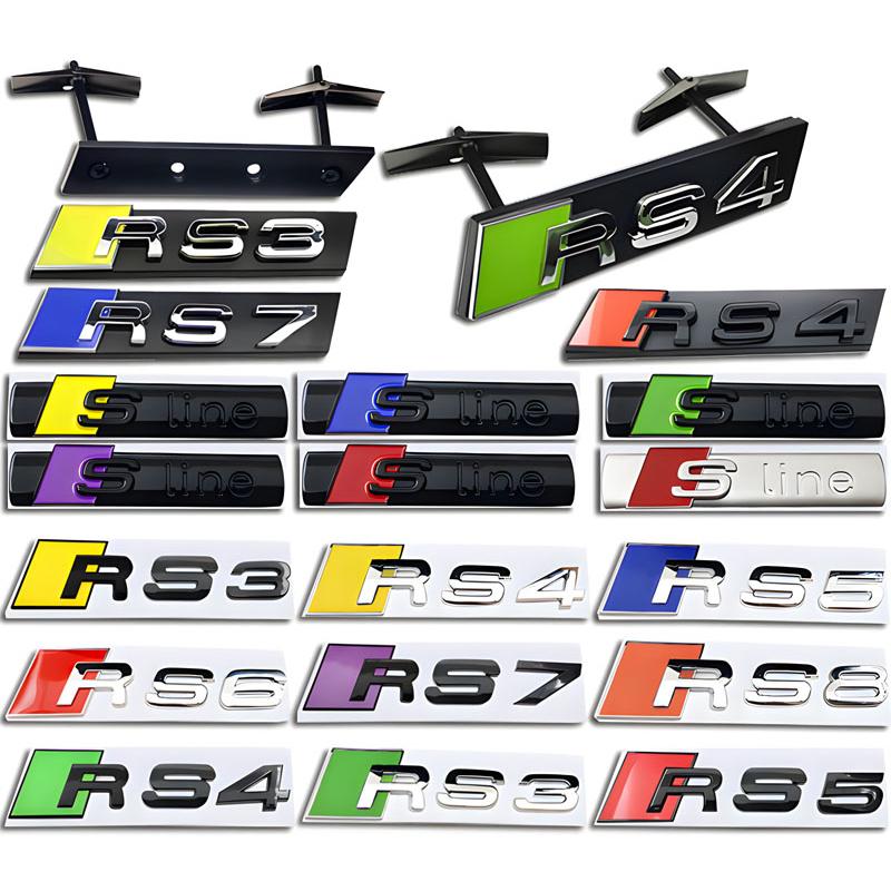 2026 Hot ABS for tt Sline S3 S4 S5 S6 S7 S8 SQ3 SQ5 SQ7 SQ8 RS3 RS4 RS5 RS7 RS8 Car Front Grille Emblem Badge Sticker Decal Accessories