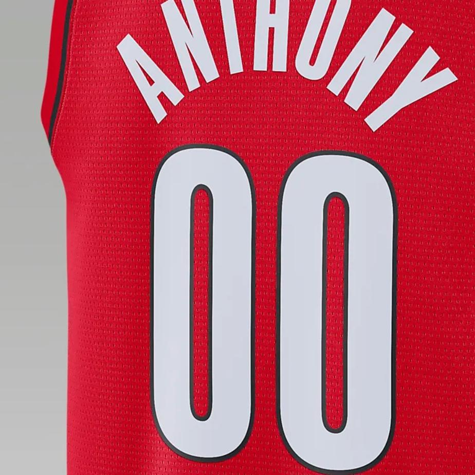 Men's Air Jordan NBA Sports Basketball SW Fan Edition 20 Season Portland Trail Blazers . Lillard No. 0 Red Jersey CV9492-657