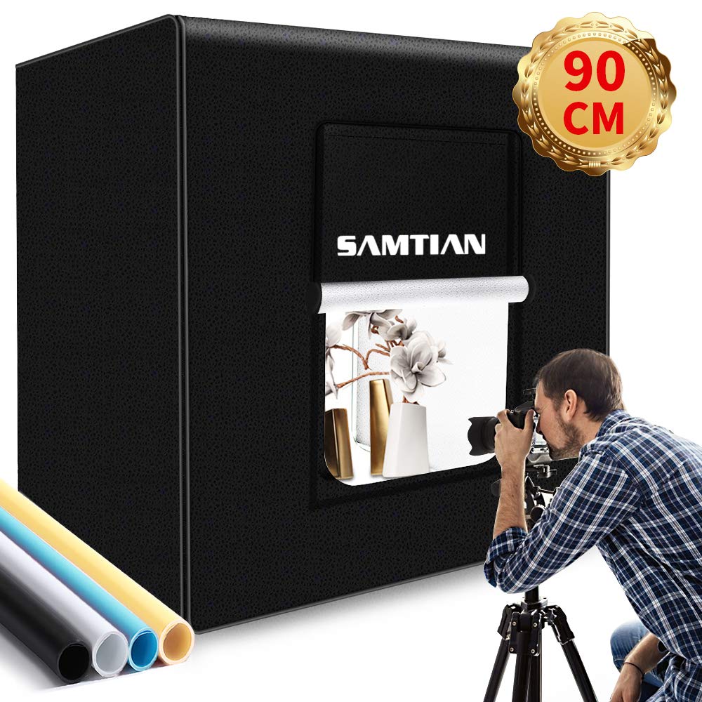 

Комплект для фотографии SAMTIAN 90x90x90см Сверхбольшой фотобокс Фоновый лист Фотобудка Фотостудия 126 Светодиодных ламп для фотографии