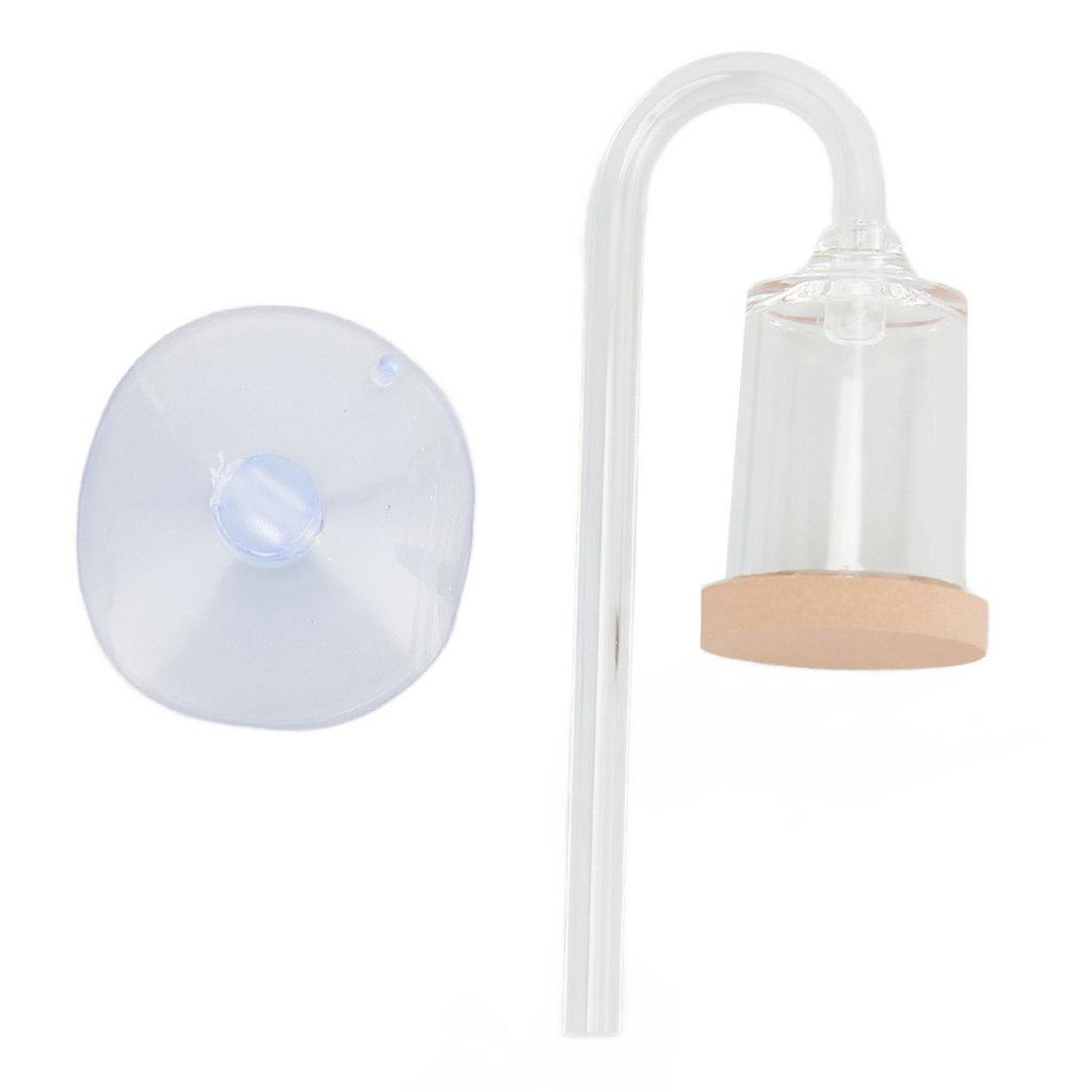 Aquarium CO2 Diffuser Slim Fish Tank Glass CO2 Refiner with Suction Cup for CO2 Glass Aquarium