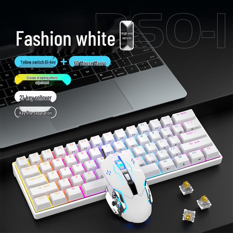 Mechanical Keyboard & Mouse Set for Gaming/Office - Red & Blue Switches