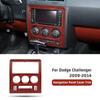 Center Console Navigation GPS Cover Trim For Dodge Challenger 2009-14 Red Carbon