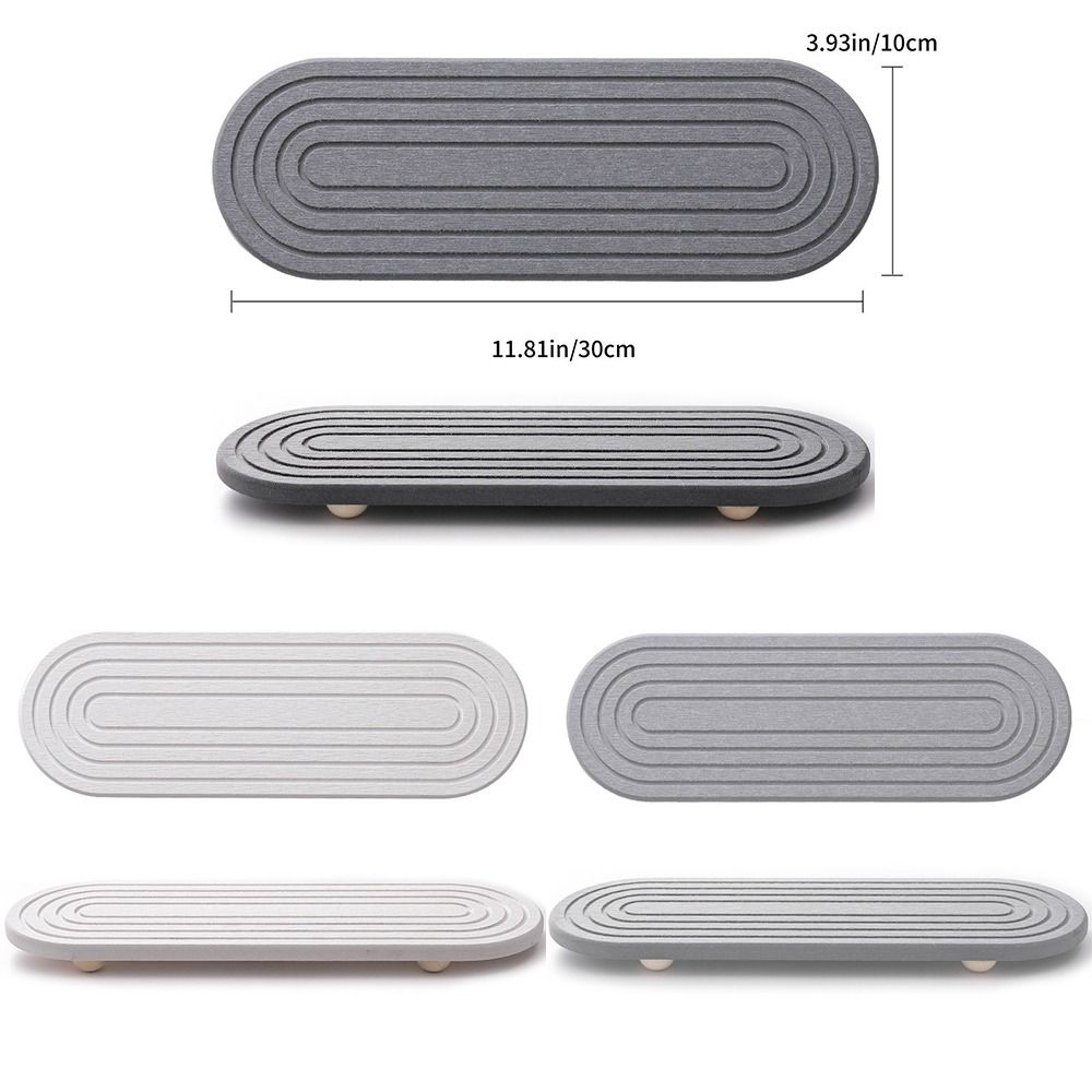 Non Slip Quick Drying Tray Diatomaceous Moisture Wicking Tray Draining Board  Dish Drying
