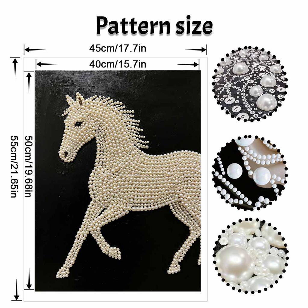 5D DIY Pearl Diamond Painting Kit Horse Full Drill Embroidery Mosaic Art Home Wall Decor Gift