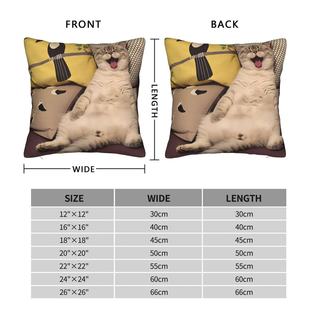 Lazy Tabby Cat Lounging Pillow Cover Soft Cushion Cover Morden Pillow Case For Chair Sofa Home Decor