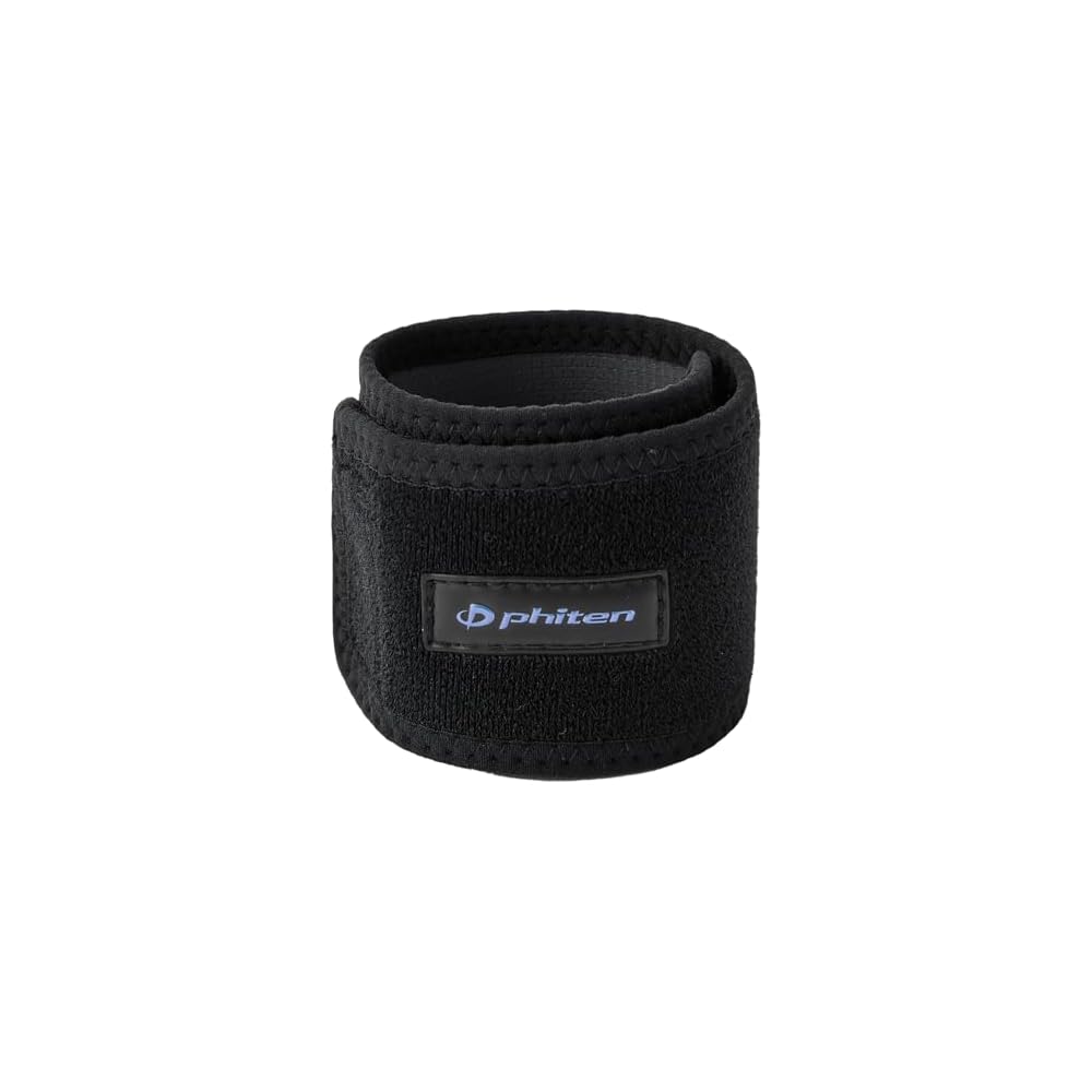 Phiten RAKUWA Band 30cm Black 2-Pack Sweat Absorbing Velcro Supporter for Wrist Ankle Sports Performance