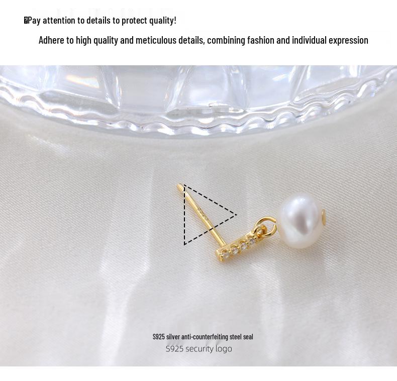 Banyan Tree S925 Silver Natural Pearl Diamond Earrings for Women - Delicate, Versatile, Short.