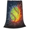 Baseball Throw Blanket for Bed Couch Sofa Living Room Decor Soft Warm Lightweight Flannel Blanket Ball Sport Theme Print Blanket