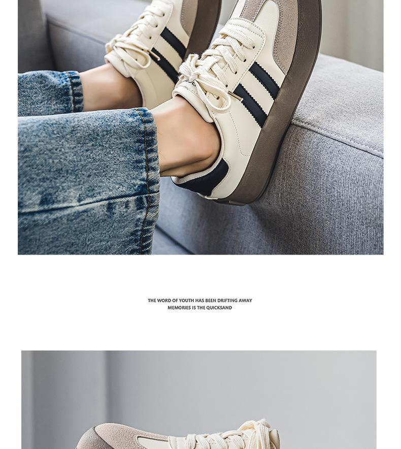 Meiretu Men's Trendy Retro German Trainer Sneakers - Superfiber Leather, Unisex, Flat Skate Style  