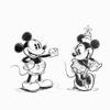 Ribbed Art Deli Poster Mickey Minnie 20cm x Made in Lightweight IKEBANA Panel, Mouse, Mouse, 20cm, Japan, Fabric, IKE-DSNY-2106-05,