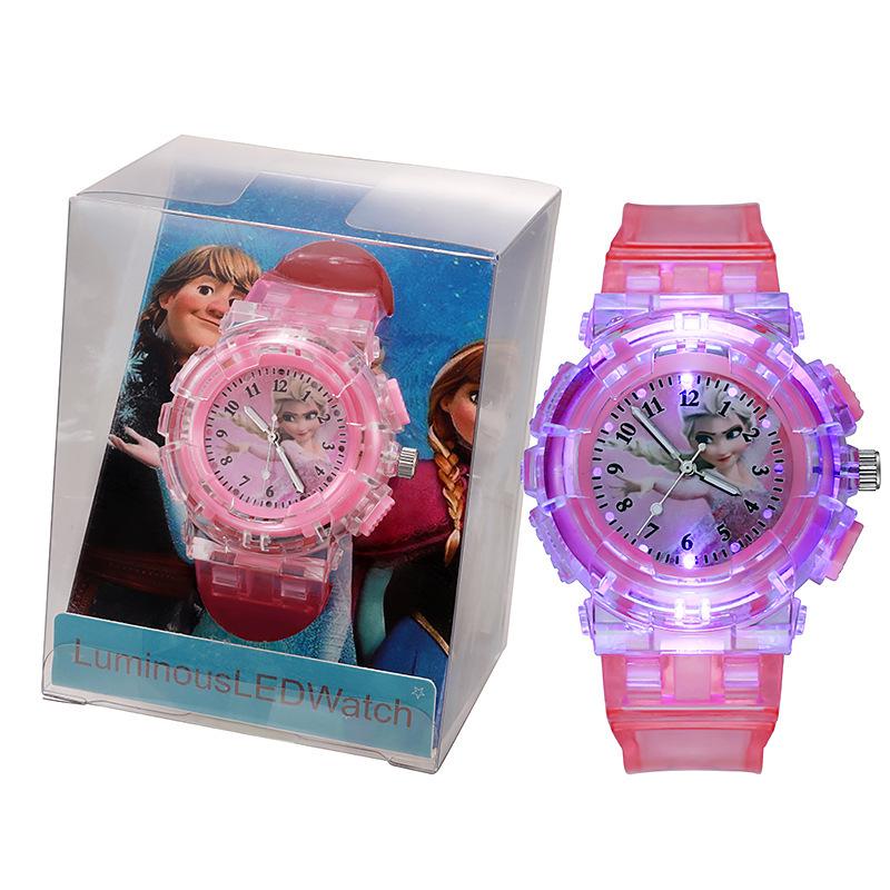 Student Children'S Watch Women'S Plastic Frozen Luminous Glowing Bracelet Niche