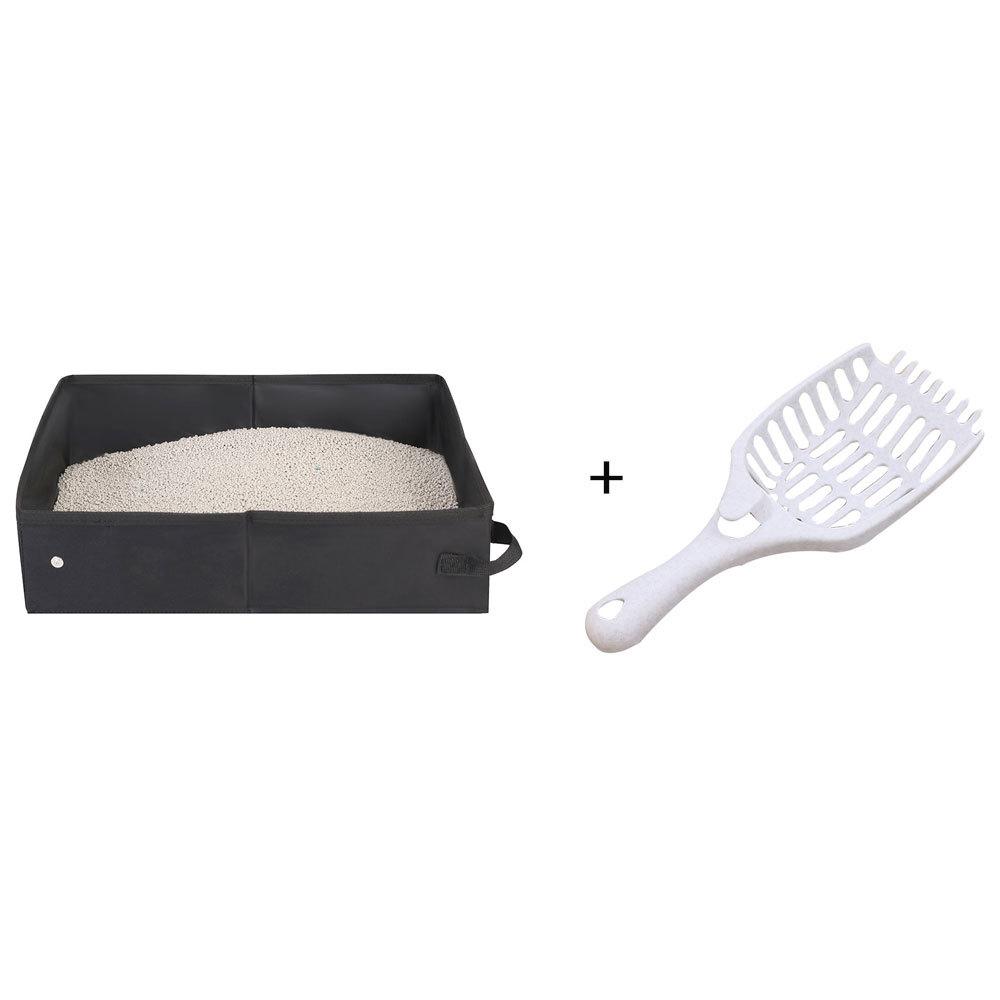 Foldable Cat Litter Box Made of Oxford Cloth, Portable Cat Toilet for Outdoor Use, Large Waterproof Cat Litter Box for Vehicles.