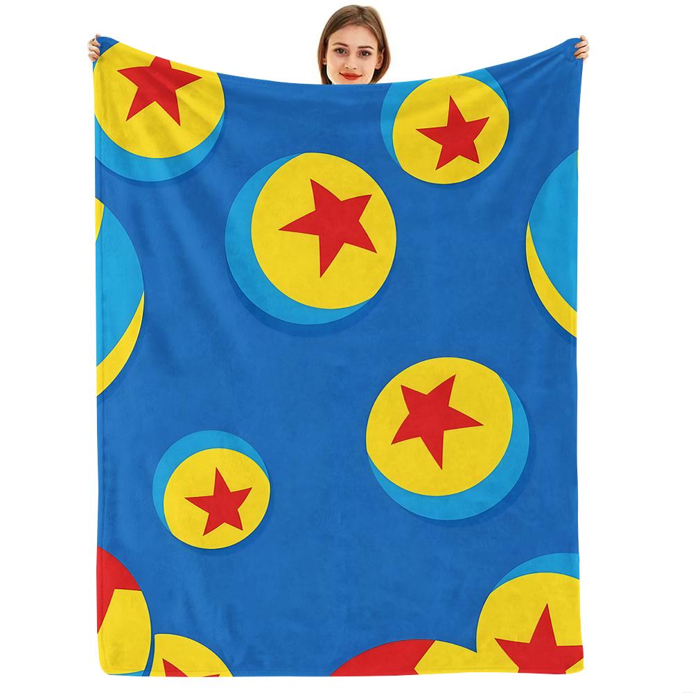 Blue Stripe Watercolor Lemon Anime Cartoon Flannel Blanket Soft Warm Throw for Bedroom Sofa Car Kids Holiday Gift