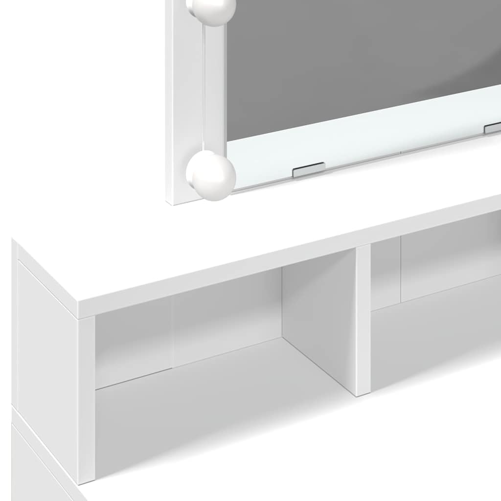 Makeup Table with LED Lighting White 80 x 41 x 144.5 cm