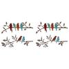 Premium-4 Pcs Metal Birds Wall Art Vivid Birds On Branch Metal Birds Wall Decor Hanging Leaves With Birds Outdoor Wall Decor