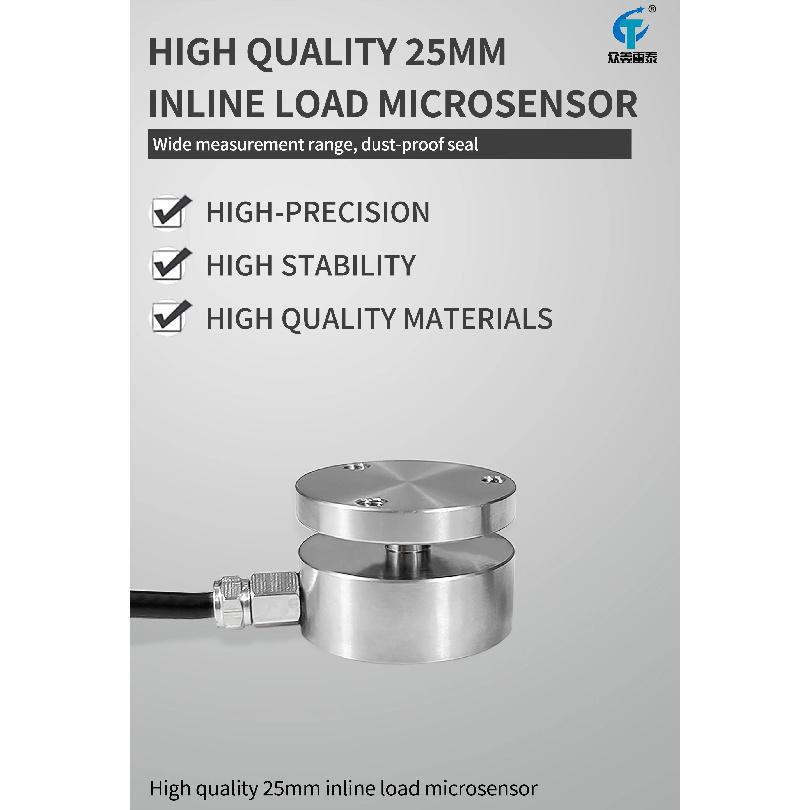Hochwertige 25mm Inline-Kraftmessdose Miniatur Zug- und Druckkraftsensor Aufprallkraftmessung Wägesensor
