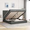 VidaXL Ottoman Bed Frame with Mattress Dark Grey 200x200cm Fabric, Bed Frame, Upholstered Bed Frame, Bed Frame 3314032