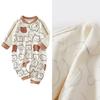 Baby Clothing Onepiece Outfit Long Sleeve Romper Spring Autumn Jumpsuit Bear Pattern for Infant Toddler Boys & Girls  coffee color 90