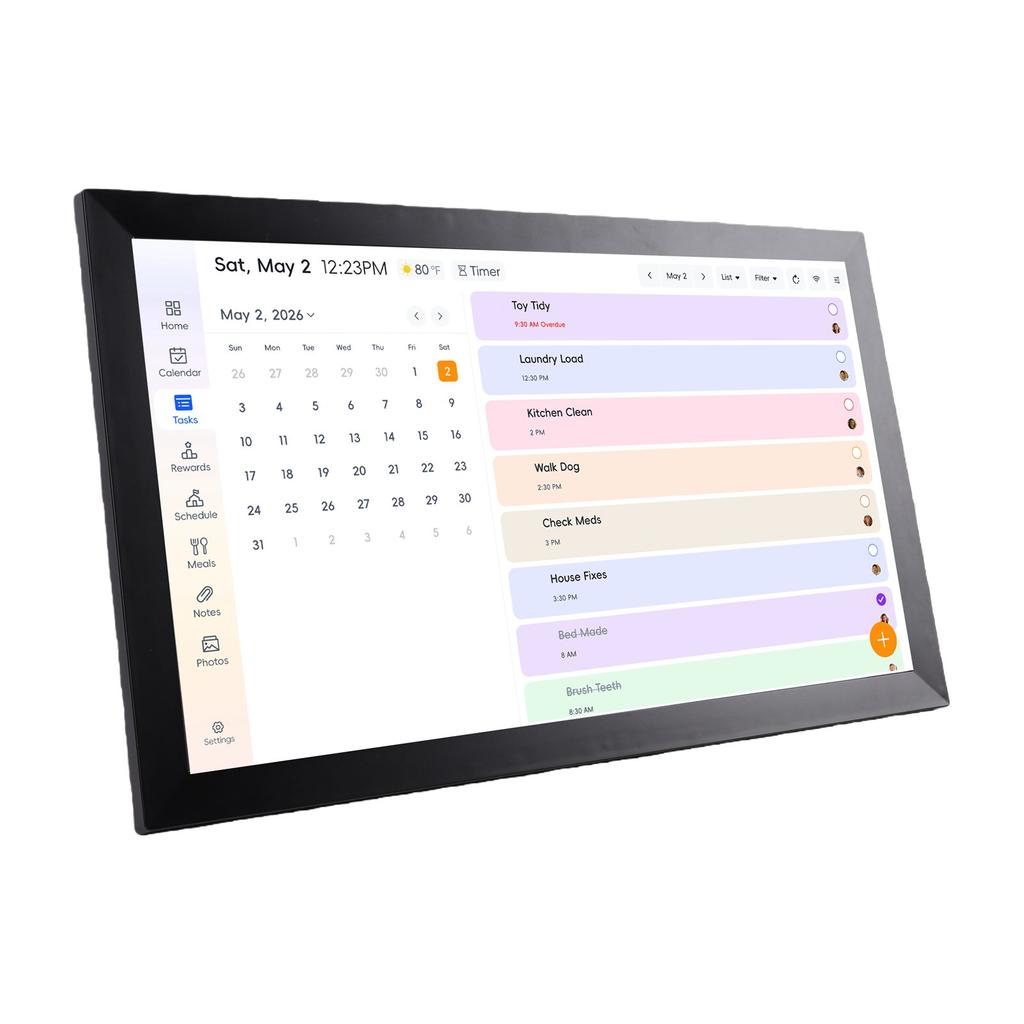 21.5 Inch Smart Digital Calendar Wall Mounted Touch Screen 32GB Home Interactive Calendar Weather Reminder Photo Frame