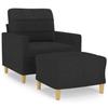 VidaXL Armchair with Footrest Black 60 Cm Fabric, Sofa, Armchair, TV Armchair, Single Sofa, Seat, Recliner Sofa, Sofa 3200997